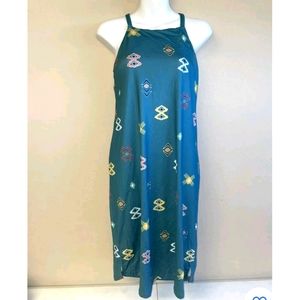 Patagonia women’s Spaced Out Tasmanian Teal Sliding Rock Dress Size Small